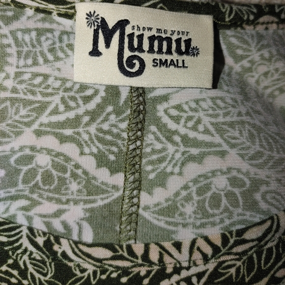 SHOW ME YOUR MUMU OLIVE GREEB "EM" MINI DRESS S - Picture 6 of 7